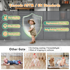 200'' Retractable Baby Gates Extra Wide,34" Tall Retractable Dog Gate for Doorways, Stairs, Hallways, Decks, Garage,16 FT Indoor/Outdoor Grey Retractable Gate with Fiberglass Reinforcement Rods