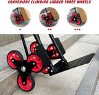 Stair Climber Hand Truck Dolly, Heavy Duty 440 Lb Capacity Trolley Cart with Telescoping Handle and Rubber Wheels 6 Rubber Wheels and Rope for Moving Logistics Warehouse