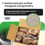 IDL Packaging 15.25" x 300' Refill Roll (Pack of 2) for MP-300N HexcelWrap Honeycomb Packing Paper Station, Brown - Natural Kraft Paper with Interlocking Slit Design for Shipping and Moving