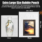 5 Pack Self Seal 24 x 28 Inch Bubble Bags Extra Large Clear Bubble Cushioning Pouches for Packing Shockproof Wrap Bag for Shipping Moving Fragile Dishes China Plates Painting Fragile Items
