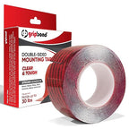 GripBond Clear Double Sided Tape, 1 Roll (10 Ft), 1.2”x120” – Clear Mounting Tape for Hanging Picture, Poster, Carpet, Photo Decorations - Nano Adhesive for Home, Office, Indoor & Outdoor Use