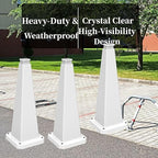 BESEA 6 Pack 28" Bright White Traffic Safety Cones with Weighted Base, High-Visibility Parking Cones for Driveways, Business Parking Lots, Garages, Indoor/Outdoor Use