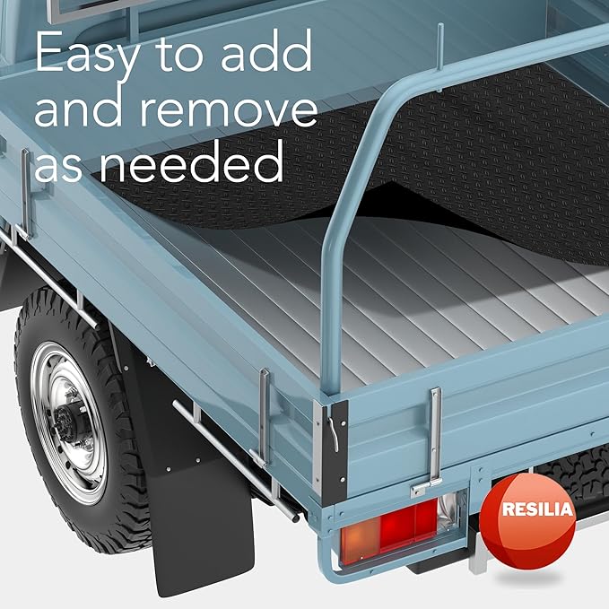 RESILIA Truck Bed Mat Liner – Universal Size, Durable Heavy-Duty All-Weather Protection for Your Truck, Cargo Van, or SUV, Pickup Accessories, Trim to Fit, Black, Thick 4 Foot x 8 Foot, Made in USA