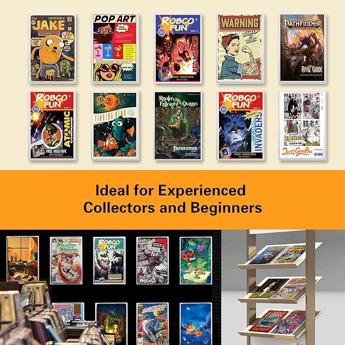 10ct Current Comic Book Toploaders - Modern Comic Book Top loaders, Crystal Clear Regular Comic Book Topload, Premium PVC Comic Book Holder, Crystal Clear Protection for Display, Storage, Collection