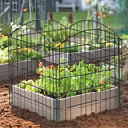 Metal Garden Fence 32 in H x 28 in W 5 Panels (4 Panels + 1 Gate) Total Length 11.6 ft, No Need Dig Rustproof Animal Barrier Fencing Border Fence for Dog, Patio,Yard, Landscape, Flower Bed
