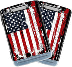 Side Opening Clipboard with Storage and Pen Holder, Heavy Duty Contractor Clip Board with Large Capacity, Personalized Teachers Nurses Large Clipboards, American Flag