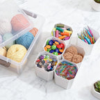 Citylife 17 QT Plastic Storage Bins Clear Storage Box with Lids Multipurpose Stackable Storage Containers for Organizing Tool, Craft, Crayon, 2 Packs