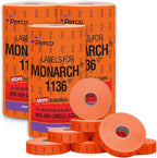 Perco Red Sale Pricing Labels for Monarch 1136 Price Gun – 3 Sleeves, 24 Rolls Value Pack - 42,000 Price Marking Labels – with Ink Rolls Included