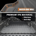 TripleAliners Truck Bed Mat Compatible with Chevy Colorado/GMC Canyon 2023 2024 2025 2026 Accessories 5FT Vehicle Perfectly Flush All Weather Protection TPE Heavy Duty Pickup Car Bed Cargo Mat