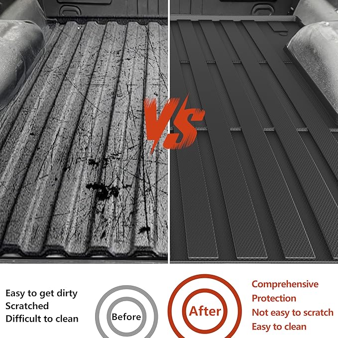 KARPAL Truck Bed Mat for Ford F150 & Lightning 2024-2026 5.5FT Bed, All Weather TPE Truck Bed Liner Cargo Trunk Accessories for F150/Lightning