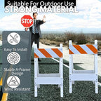 BESEA Folding Traffic Barricade, 45" A-Frame Safety Barrier with 8"x24" Top Panel and 8"x24" Bottom Panel, Heavy-Duty Plastic Construction for Road Work, Parking Lots, Events, and Crowd Control