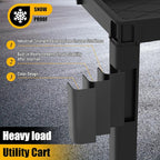 Utility Rolling Tool Cart, 40 x 17-Inch Plastic Rolling Carts Huge Storage W/Deep 2-Shelf Heavy Duty Service Carts with Wheels,550 lbs Capacity Organizer for Garage,Warehouse,Workshop-Medium