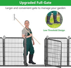 Decorative Garden Fence with Gate, 40 in(H) x 23 ft(L) Rustproof Metal Fence Panels No Dig Fence with Full Panel Gate, Dog Fence Outdoor for Yard, Animal Barrier Garden Fencing for Yard