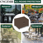 Heavy Duty Patio Furniture Covers Waterproof, 600D Outdoor Furniture Cover Waterproof for Sectional Sofa Couch, Outdoor Dining Table and Chair Set Covers 74''L x 47''W x 28''H, Brown