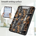 Clipboard with Storage,Office Supplies Nursing Clipboards Folder with Pen Holder Plastic Foldable Clip Board with Storage for Nurse Teacher,Camouflage Forest