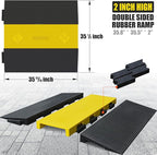 Assemble Threshold Bridge Ramp,1 Large Channel Floor Wire Hose Cord Cable Protector, Doorway Ramp for Cars Wheelchairs, ADA Compliant Driveway Road Hump, Traffic Speed Bump