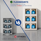 FLEXIMOUNTS 304 QT Stackable Storage Bins With Lids, Collapsible Plastic Storage Bins, Closet Organizers and Containers with Doors For Home and Built-in Wheels, 4 Pack Cubes, Milky White