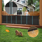 140'' Retractable Baby Gates Extra Wide,34" Tall Retractable Dog Gate for Doorways, Security Upgrade Reinforcement Rods Extra Long Retractable Baby Gate for Stairs, Indoor/Outdoor Retractable Gate