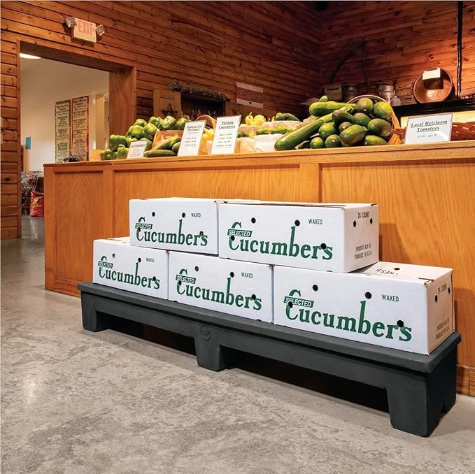 Slim Jim DUN5016 Narrow Heavy-Duty Plastic Poly Dunnage Rack for Warehouses and Commercial Storage 60" x 12" x 8" with 1000 lb Capacity | For Storage, Warehouses, Merchandising