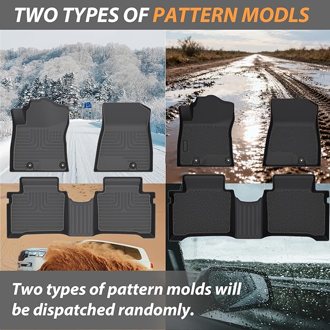AIPOIL® Floor Mats & Cargo Liner Set for 2023-2025 Kia NIRO & Kia NIRO Hybrid (Not for NIRO EV & NIRO PHEV) All Weather Protection TPE Anti-Slip Automotive Full Set Accessories - Black