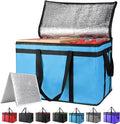 XXXL Insulated Food Delivery Bag - Reusable Thermal Cooler Grocery Bags for Catering & Delivery, Pizza Carrier for Events, Large Capacity Bag Keeps Food Hot/Cold for Shopping, Commercial (with Base)