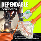 75ft Outdoor/Indoor Extension Cord 3-Outlet 12/3 Gauge Extra Heavy Duty ETL Listed, 3 Prong SJTW, Waterproof, Flexible Cold-Resistant Long Power Cord,15A 125V 1875W, Orange by LifeSupplyUSA