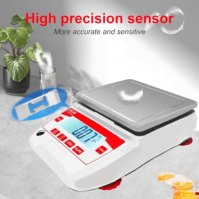 Lab Scale 2200g x 0.01g High Precision Electronic Analytical Balance 0.01g Accuracy Laboratory Balance Digtal Scale Gram Scale Jewelry Scale with 500g Calibration Weight