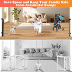 19.7ft Retractable Baby Gates Dog Gate - 236" Extra Wide Expandable Child Safety Gate,37" Tall Toddler Pet Mesh Gate with Reinforced Strips for Doorways,Stairs,Hallways,Outdoor & Indoor Large Openings