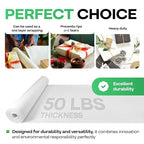 White Kraft Paper Roll 24" x 8640" (720 feet) - Quality USA-Made Large Paper Roll 50lb Thickness for Packing, Moving, Shipping & Crafts/Art - 100% Recyclable Natural Wrapping Material by IDL Packaging