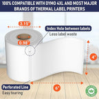 Dasher Products Thermal Shipping Labels Compatible with Dymo LabelWriter 4XL 1744907 4x6 Internet Postage Labels, Water Resistant, Strong Adhesive, Perforated, 220 per Roll, NOT for 5XL (4 Pack)