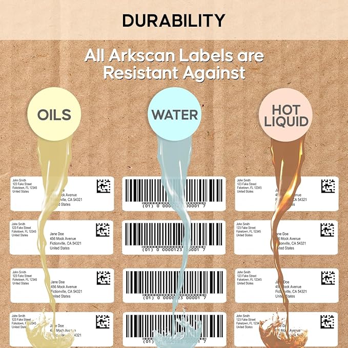 2 Rolls of 3 x 1 Direct Thermal Labels, 1400 Labels per Roll - for Zebra & Arkscan Printers