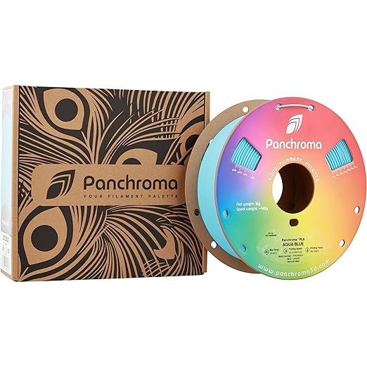 Panchroma PLA Aqua Blue 3D Printer Filament, 1.75mm, 1kg Spool, Easy to Print, High Speed Printing, Tangle Free, AMS Compatible, Perfect for Toys, Decor, Miniatures, Models & Cosplay