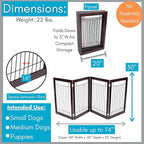 Internet's Best Traditional Wire Dog Gate - 4 Panel - 30" Tall - Espresso