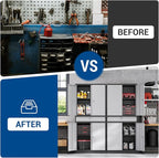 71" Metal Cabinet-Black&Gray Heavy Duty Storage File Cabinet Steel Tool Cabinets with Shelves, Lockable Doors and Drawers- for Garage, Pantry, Warehouse - Assembly Required