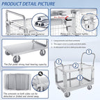 Upgrade Platform Truck with Cage, Mutipurpose 7-in-1 Heavy-Duty Utility Cart,2-Door Design Foldable Flatbed Cart with Industrail Wheels, Rmovable Fence, Load 2000lbs for Grocery/Laundry/Stall/Storage