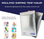 100-Pack Insulated Silver Thermal Bubble Mailers 8 x 11 - Waterproof Metallic Foil Self-Sealing Padded Envelopes for Cold Shipping, Perishables, Food, Cosmetics, Pharmaceuticals