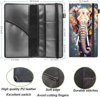Car Registration and Insurance Holder,Leather Vehicle Glove Box Organizer Wallet for Document,Perfect for any Car,Truck,Motorcycle,Driver License,Trailer or Boat,Men & Women,Butterfly Elephant