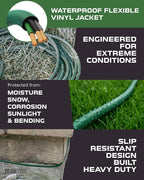Iron Forge Cable 50ft Green Outdoor Extension Cord with 3 Outlets - 16/3 SJTW 50ft Extension Cord 3 Prong, 13 Amp All-Weather Heavy Duty Power Cable
