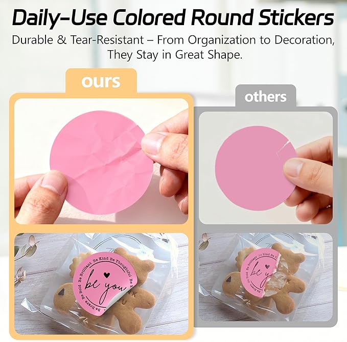2 inch Dot Stickers Labels Circle Garage Sale Sticker 750Pcs Round Thermal Printer Stickers Printable Writable Price Labels for Yard Sale, Pink
