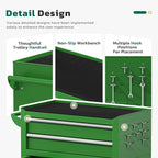 Greenvelly Tool Chest, 8-Drawer Rolling Tool Chest with Hooks and Lockable Wheels,Metal Storage Detachable Top Tool Box with Lockable Wheels for Garage,Workshop,Art Studio(Green)