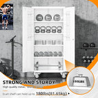 INTERGREAT Rolling Metal Cabinet with Wheels,72" Locking Storage Cabinet with Adjustable Shelves,Large Capacity Pulley Cabinets for Home Office,School,Garage(White)