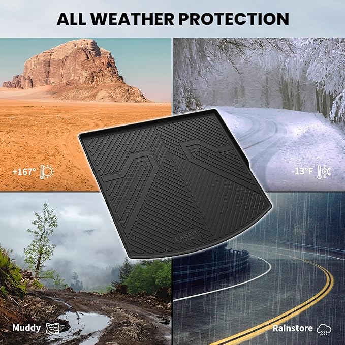 LASFIT Cargo Liner for Mazda CX5 2017-2025 (Fit Upper Cargo), TPE Custom Fit All Weather Trunk Mat for 2017 2018 2019 2020 2021 2022 2023 2024 2025 CX 5 Cargo Tray Accessories, Black