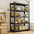 CJF Metal Storage Shelves, 5-Tier Garage Shelving Unit, Heavy Duty Adjustable Metal Shelving for Garage, Basement, Pantry, Warehouse-Black (71 "H x 36" W x 16" D)