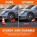 Pyle 18" Traffic Cones 6-Pack, High-Visibility Orange Safety Cones for Parking, Roadwork, Construction and Sports Training, Stackable Design with Heavy-Duty PVC Base, Weather-Resistant