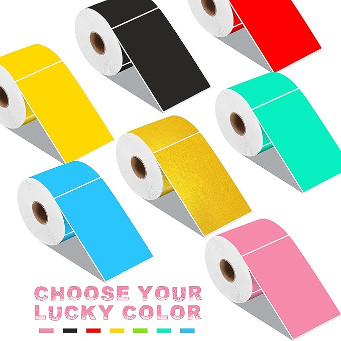PARLAIM 3 X 5 Inch Rectangle Adhesive Color Coding Stickers,Square Colorful Inventory Stickers -250 Per Dispenser Box(Gold)