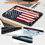 Side Opening Clipboard with Storage and Pen Holder, Large Capacity Heavy Duty Clip Board, American Flag Design for Teachers and Nurses