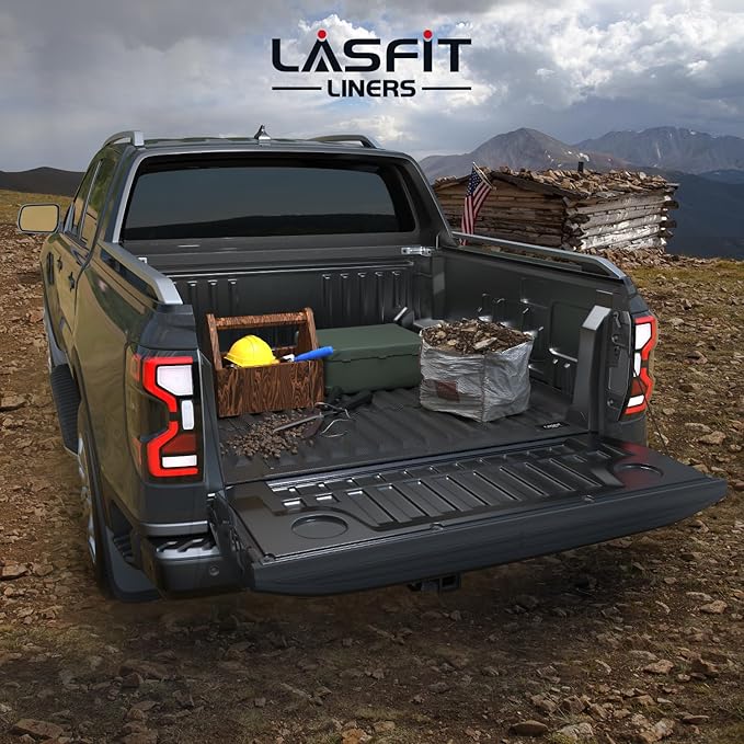 LASFIT Bed Mat for Ford Ranger 2025 2024 5.0ft Truck Bed All Weather Protector TPE Easy Clean Durable Bed Liner -Not Fit for Drop in Bedlienr