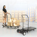 Electric Platform Truck,661lbs Capacity Heavy Duty Flatbed Cart, 1000W Powered Hand Truck Cart,15.5 Mile Endurance, for Warehouse High-Frequency Sorting, Stocking & Picking