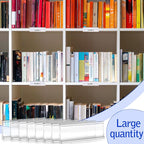 Yexiya 150 Pieces 3 x 1 Inch Clear Plastic Self Adhesive Label Holders Clear Shelf Tag Price Label Holders Bulk with Paper Inserts for Supermarket School Library Bookshelves Mailbox Storage Bins