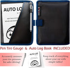 Glove Box Compartment Organizer - Car Document Holder - Owner Manual Case Pouch - Vehicle Storage Wallet for Registration & Insurance Card - Premium Auto Paperwork Holder - Log Book included - Blue
